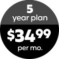 5
year plan $34.99 per mo.